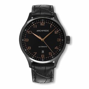 Archimede Klassik 42 TwoTone Stainless Steel / PVD / Black / Black Leather UA7929-A2.8-SW