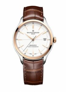 Baume & Mercier Clifton Baumatic Stainless Steel / Red Gold / White / Strap / COSC 10519