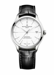 Baume & Mercier Clifton Baumatic Stainless Steel / White / Alligator / COSC 10436