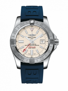 Breitling Avenger II GMT Stainless Steel / Stratus Silver / Rubber / Folding A3239011/G778/157S/A20D.2