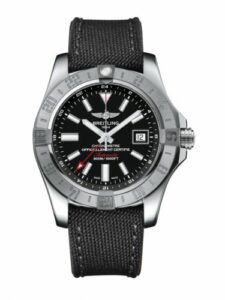 Breitling Avenger II GMT Stainless Steel / Volcano Black / Military / Pin A32390111B1W1
