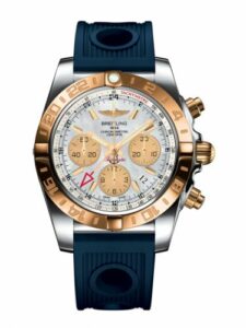 Breitling Chronomat 44 GMT Stainless Steel / Rose Gold / Pearl / Rubber CB042012.A739.211S