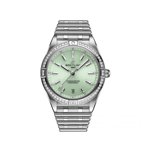 Breitling Chronomat Automatic 36 Stainless Steel - Diamond / Green / Rouleaux A10380591L1A1