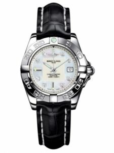 Breitling Galactic 32 Stainless Steel / Pearl Diamond / Croco A71356L2.A708.777P