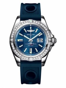 Breitling Galactic 41 Stainless Steel / Diamond / Metallica Blue / Rubber A49350LA.C806.203S