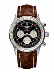 Breitling Navitimer Rattrapante Stainless Steel / Black / Croco / Folding AB031021/BF77/755P/A20D.1