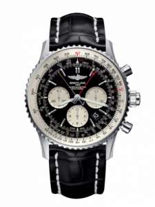 Breitling Navitimer Rattrapante Stainless Steel / Black / Croco / Folding AB031021/BF77/761P/A20D.1