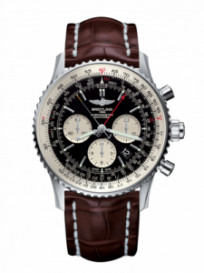 Breitling Navitimer Rattrapante Stainless Steel / Black / Croco / Pin AB031021/BF77/756P/A20BA.1