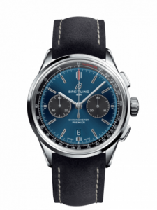 Breitling Premier B01 Chronograph 42 Stainless Steel / Blue / Anthracite Nubuck / Folding AB0118A61C1X2