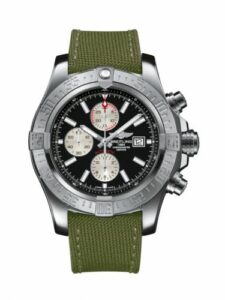 Breitling Super Avenger II Stainless Steel / Volcano Black / Military / Pin A1337111/BC29/105W/A20BA.1