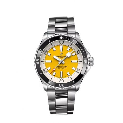 Breitling SuperOcean Automatic 42 Stainless Steel / Yellow / Bracelet A17375211I1A1