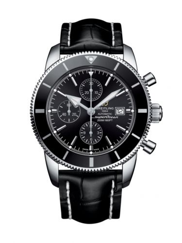 Breitling Superocean Heritage II 46 Chronograph Stainless Steel / Black / Black / Croco / Pin A1331212/BF78/760P/A20BA.1