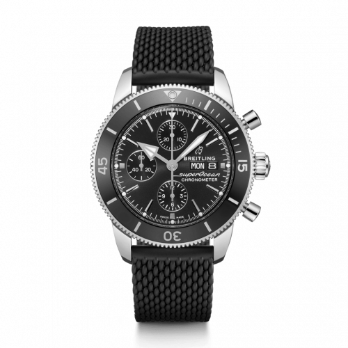 Breitling Superocean Heritage II Chronograph 44 Stainless Steel / Black / Rubber / Folding A13313121B1S1