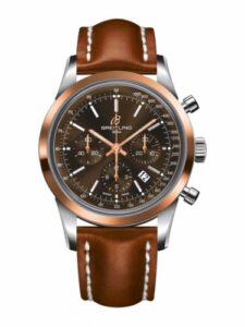 Breitling Transocean Chronograph Stainless Steel Red Gold / Brown / Calf UB015212.Q594.433X