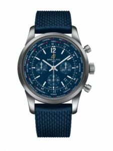 Breitling Transocean Chronograph Unitime Pilot Stainless Steel / Blue / Rubber AB0510U9.C879.277S
