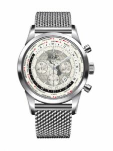 Breitling Transocean Chronograph Unitime Stainless Steel / Silver / Milanese AB0510U0.A790.152A