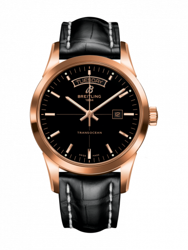 Breitling Transocean Day & Date Red Gold / Black / Croco / Folding R4531012/BB70/744P/R20D.1