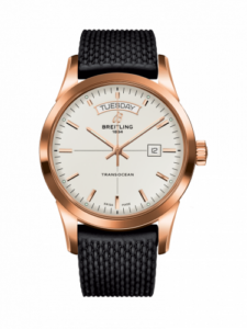 Breitling Transocean Day & Date Red Gold / Silver / Rubber / Folding R4531012/G752/279S/R20D.3