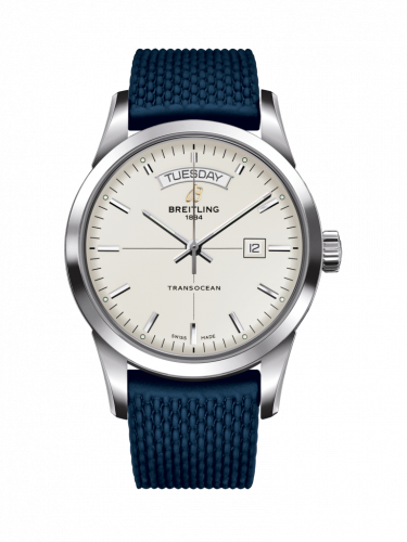 Breitling Transocean Day & Date Stainless Steel / Silver / Rubber / Folding A4531012/G751/281S/A20D.2