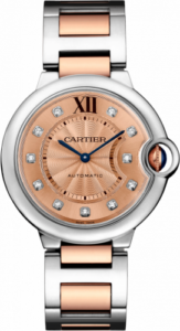 Cartier Ballon Blue de Cartier 36 Automatic Stainless Steel / Pink Gold / Champagne / Bracelet WE902054