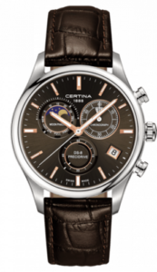 Certina DS-8 Chronograph Moon Phase Stainless Steel / Brown / Strap C033.450.16.081.00