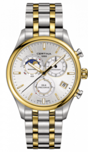 Certina DS-8 Chronograph Moon Phase Stainless Steel / Gold / Bracelet C033.450.22.031.00