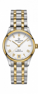 Certina DS-8 Powermatic 80 Lady Stainless Steel / Yellow Gold PVD / White / Bracelet C033.207.22.013.00
