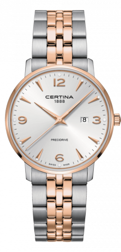 Certina DS Caimano 39 Stainless Steel / Rose Gold PVD / Silver / Bracelet C035.410.22.037.01