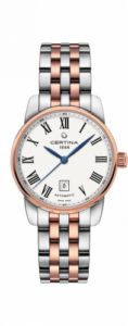 Certina DS Podium Automatic 29 Stainless Steel / Rose Gold PVD / White / Bracelet C001.007.22.013.00