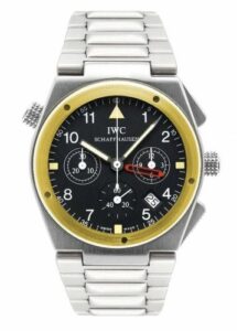 IWC Ingenieur Mecaquartz Chronograph Alarm Stainless Steel / Yellow Gold / Black / Bracelet IW3805-02