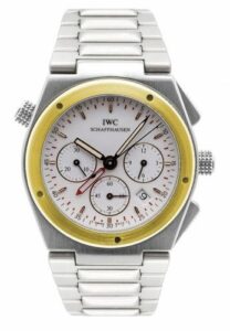 IWC Ingenieur Mecaquartz Chronograph Alarm Stainless Steel / Yellow Gold / White / Bracelet IW3805-04