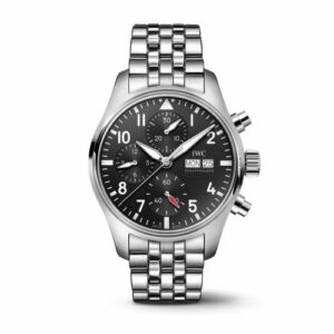 IWC Pilot's Watch Chronograph 41 Stainless Steel / Black / Bracelet IW3881-13