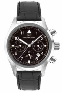 IWC Pilot's Watch Chronograph Mecaquartz Stainless Steel / Black / Strap IW3741-01