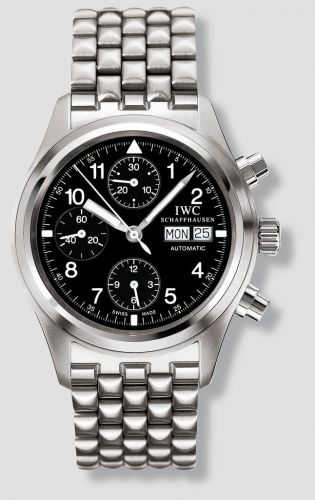 IWC Pilot's Watch Chronograph Stainless Steel / Black / German / Bracelet IW3706-05