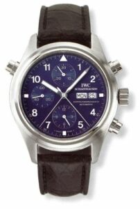 IWC Pilot's Watch Doppelchronograph Platinum / Blue / German IW3713-21