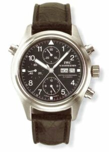 IWC Pilot's Watch Doppelchronograph Stainless Steel / Black / Italian / Strap IW3711-02