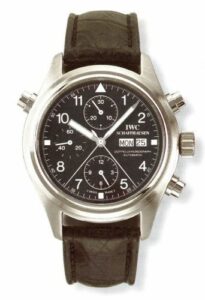 IWC Pilot's Watch Doppelchronograph Stainless Steel / Black / Italian / Strap IW3713-02