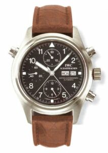 IWC Pilot's Watch Doppelchronograph Stainless Steel / Black / Italian / Strap IW3713-06