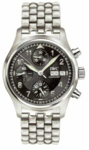 IWC Pilot's Watch Spitfire Chronograph Stainless Steel / Black / Italian / Bracelet IW3706-17