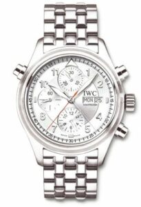 IWC Pilot's Watch Spitfire Double Chronograph Stainless Steel / Silver / German / Bracelet IW3713-46