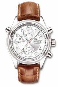 IWC Pilot's Watch Spitfire Double Chronograph Stainless Steel / Silver / Spanish / Strap IW3713-45