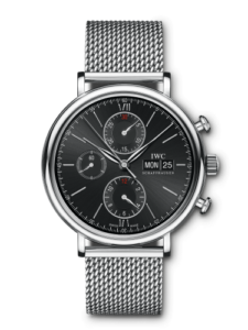 IWC Portofino Chronograph Stainless Steel / Black / Milanese IW3910-30