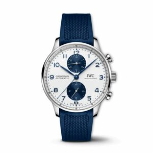 IWC Portugieser Chronograph Stainless Steel / Silver - Blue / Rubber IW3716-20