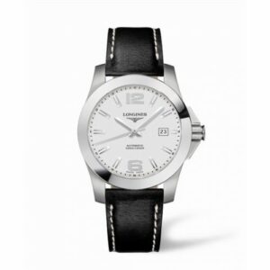 Longines Conquest Automatic 41mm Silver Leather L3.658.4.76.0