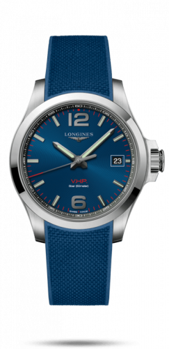 Longines Conquest V.H.P. 41 Stainless Steel / Blue / Rubber L3.716.4.96.9