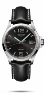 Longines Conquest V.H.P. 43 Stainless Steel / Black / Leather L3.726.4.56.2