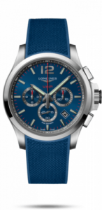 Longines Conquest V.H.P. Chronograph 44 Stainless Steel / Blue / Rubber L3.727.4.96.9