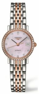 Longines Elegant Collection 25.5 Automatic Stainless Steel / Red Gold / Diamond / Pink MOP L4.309.5.89.7