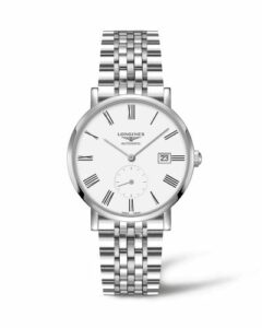 Longines Elegant Collection Small Second 39 Stainless Steel / White - Roman / Bracelet L4.812.4.11.6