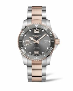Longines HydroConquest 41 Automatic Stainless Steel / Rose Gold / Grey / Bracelet L3.781.3.78.7